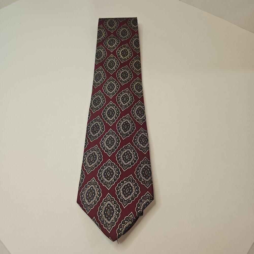G.Galvani Mens Neck Tie 3" Wide 58" Long Maroon Tie Imported Silk Made in USA